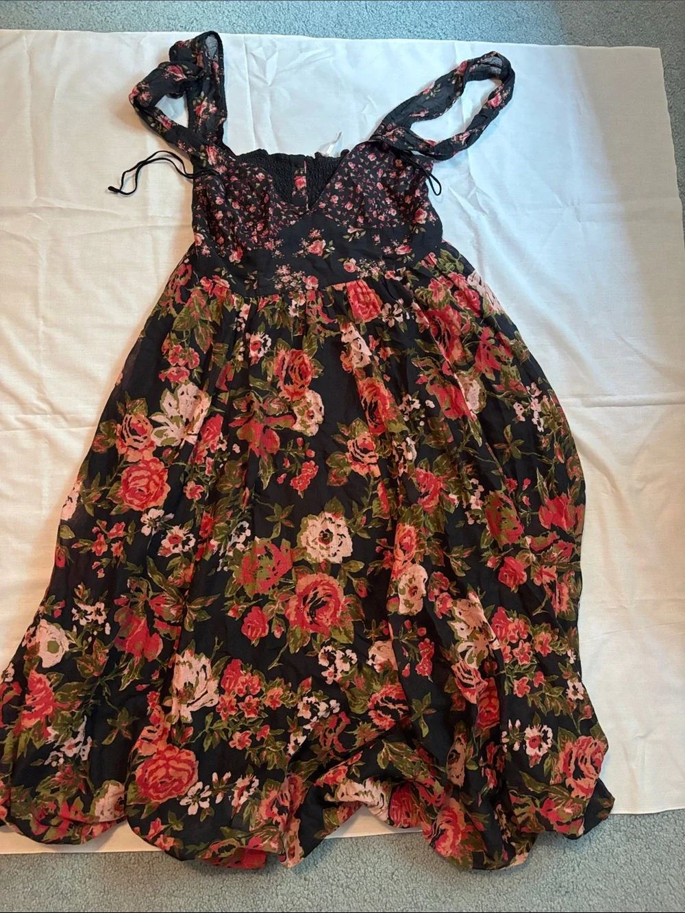 Size Medium Free People Black Floral Dress